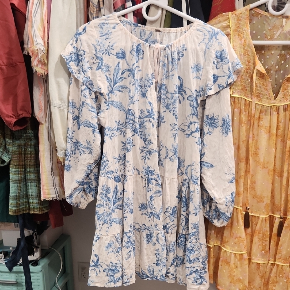 Free People Blue Floral Mini Dress